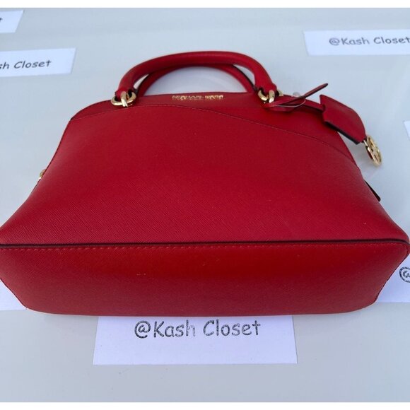 Michael Kors satchel dome purse jet set medium bag flame - Picture 7 of 11